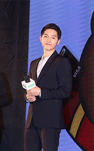 韓國男明星宋仲基出席臺灣代言活動